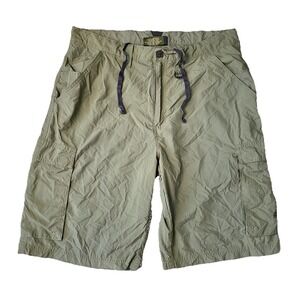 Boy Scouts of America Cargo Shorts Mens Medium Green Drawstring Nylon Hiking